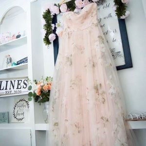 Maniju Floral Tulle Maxi Dress